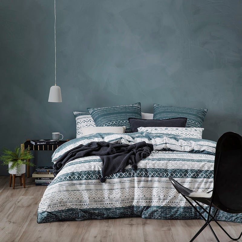 Dakota Quilt Cover Set Lagoon