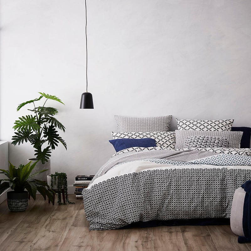 August Quilt Cover Set Charcoal