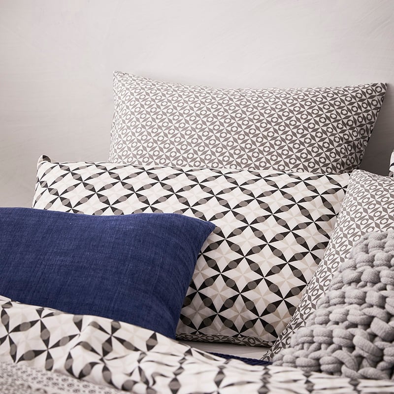 August Quilt Cover Set Charcoal