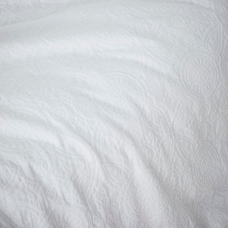 European Collection Boheme Fringe White Quilt Cover