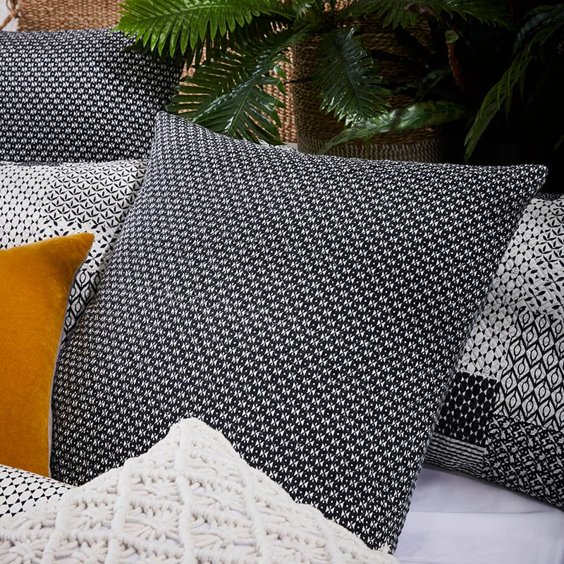 Orion Quilted Black Ivory Quilt Cover