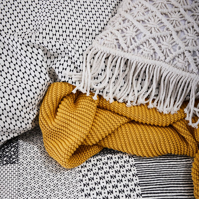 Orion Quilted Black Ivory Quilt Cover