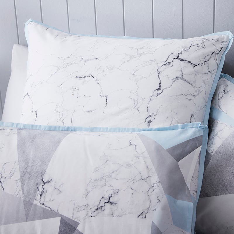 Carrara Marble Print Quilt Cover Set White