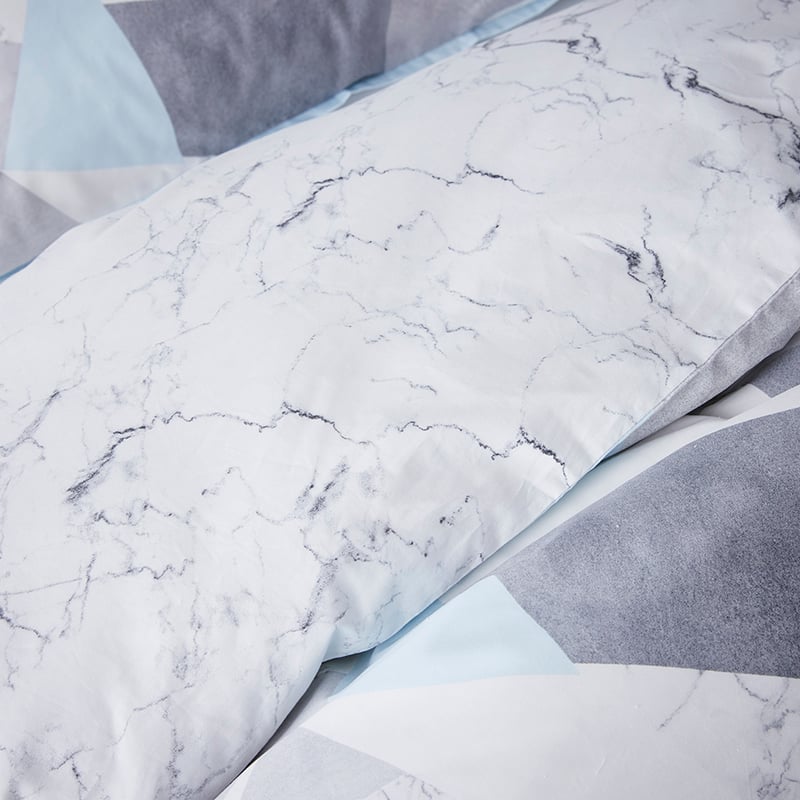 Carrara Marble Print Quilt Cover Set White