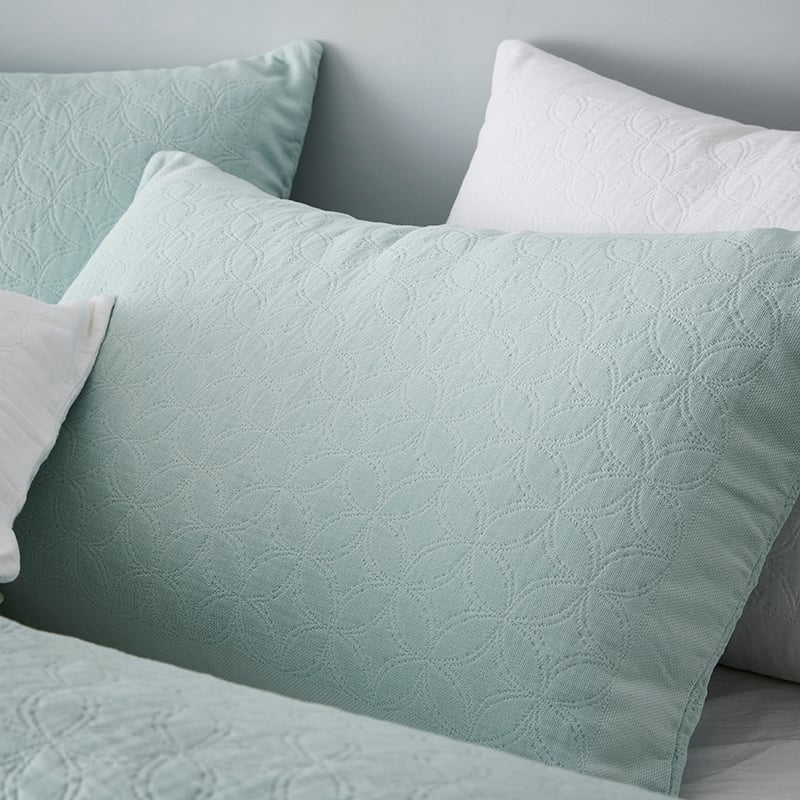 European Collection Madrid Coverlet Misty Blue