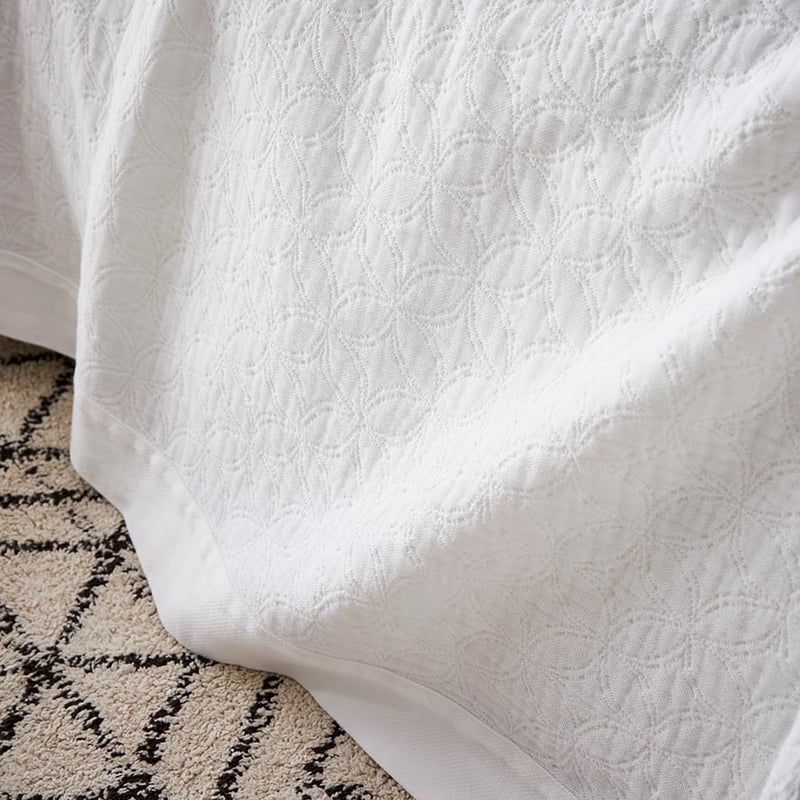 European Collection Madrid Coverlet White