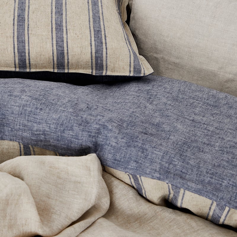 Harbour Stripe Quilt Cover Set Storm