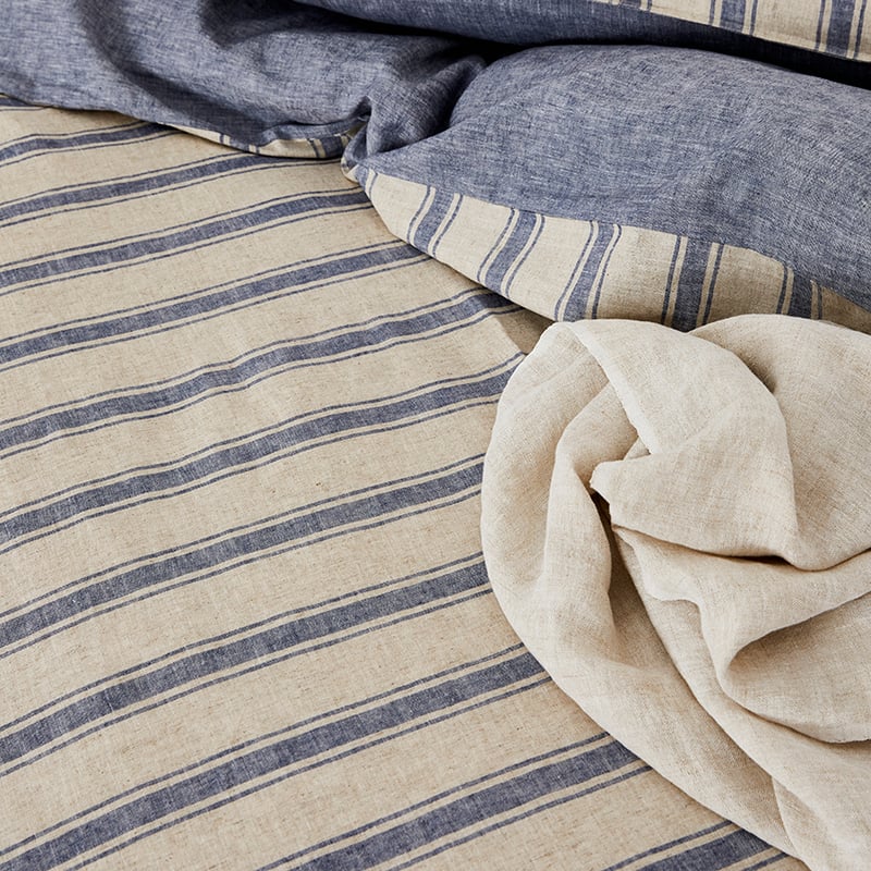 Harbour Stripe Quilt Cover Set Storm