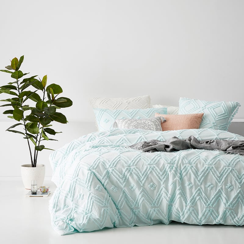 Kerela Quilt Cover Blue Glass
