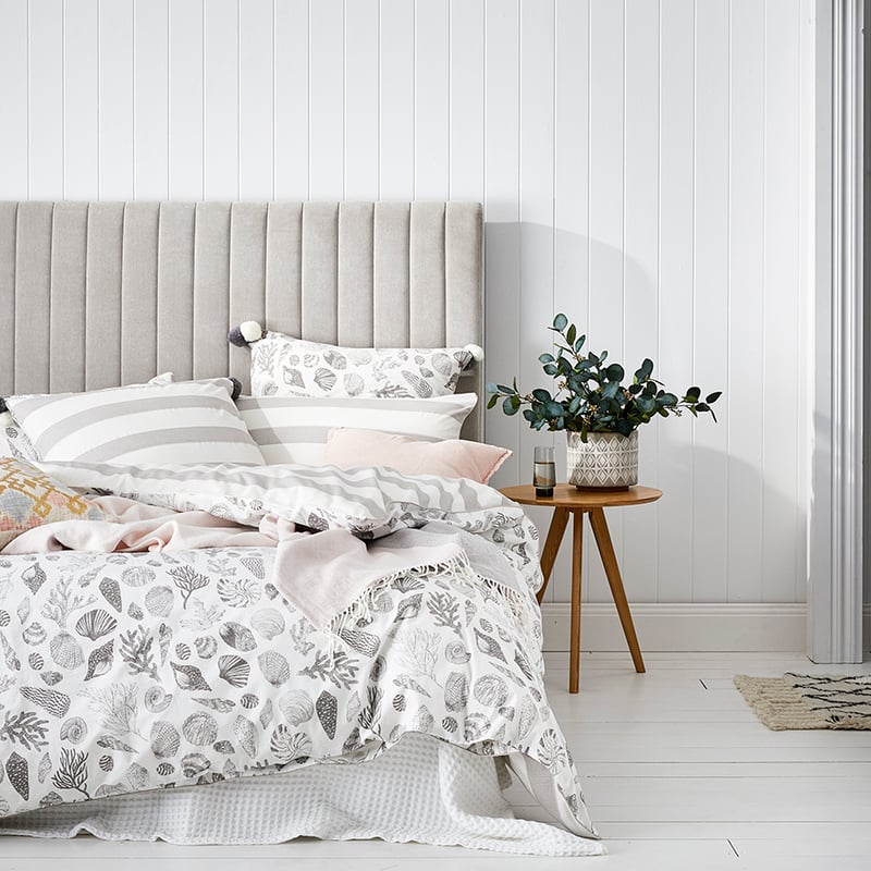 Shelly Beach Quilt Cover Set Stone