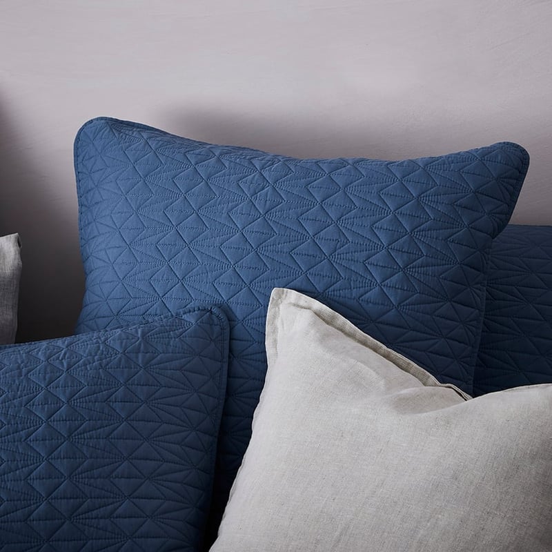 Maxwell Quilted Quilt Cover Steel Blue