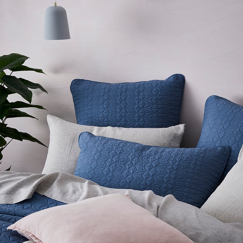 Maxwell Quilted Quilt Cover Steel Blue