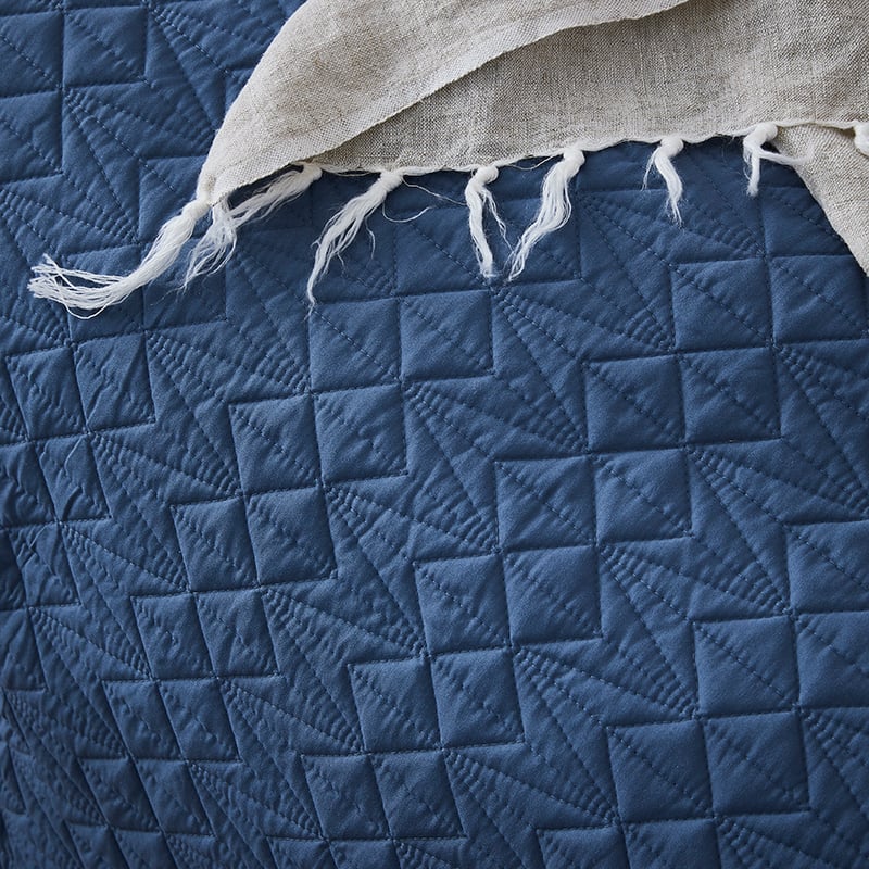 Maxwell Quilted Quilt Cover Steel Blue