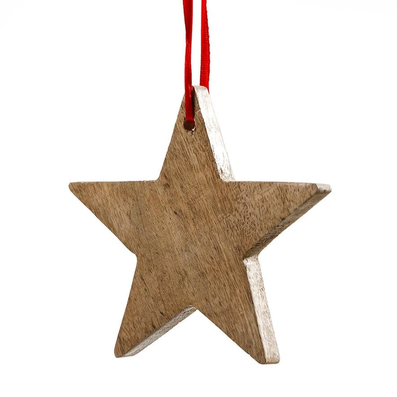 Hanging Timber Star Ornament