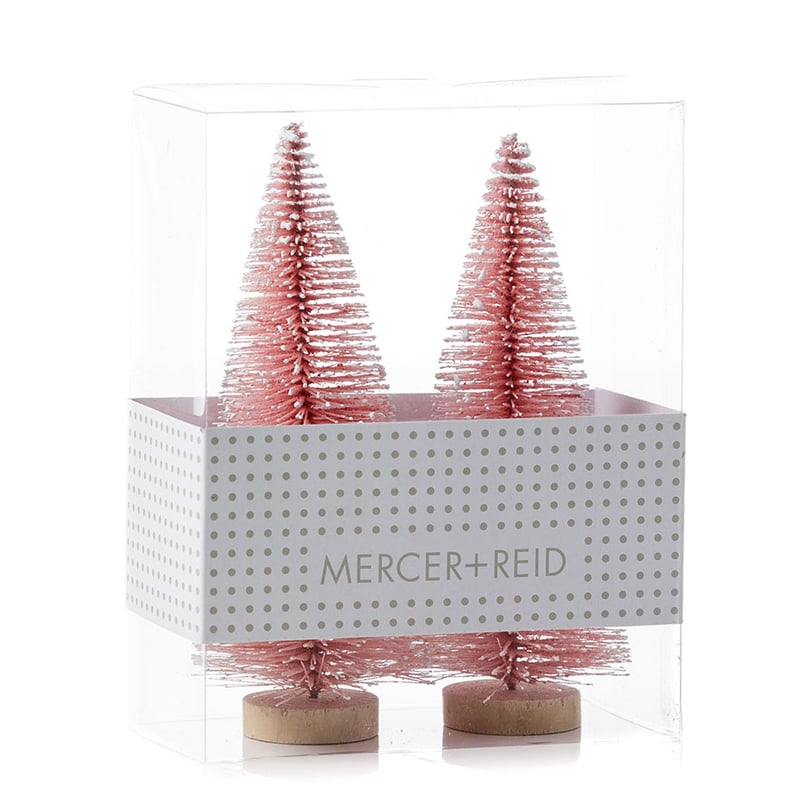 Blush & White Frosted Pine Table Tree Decoration