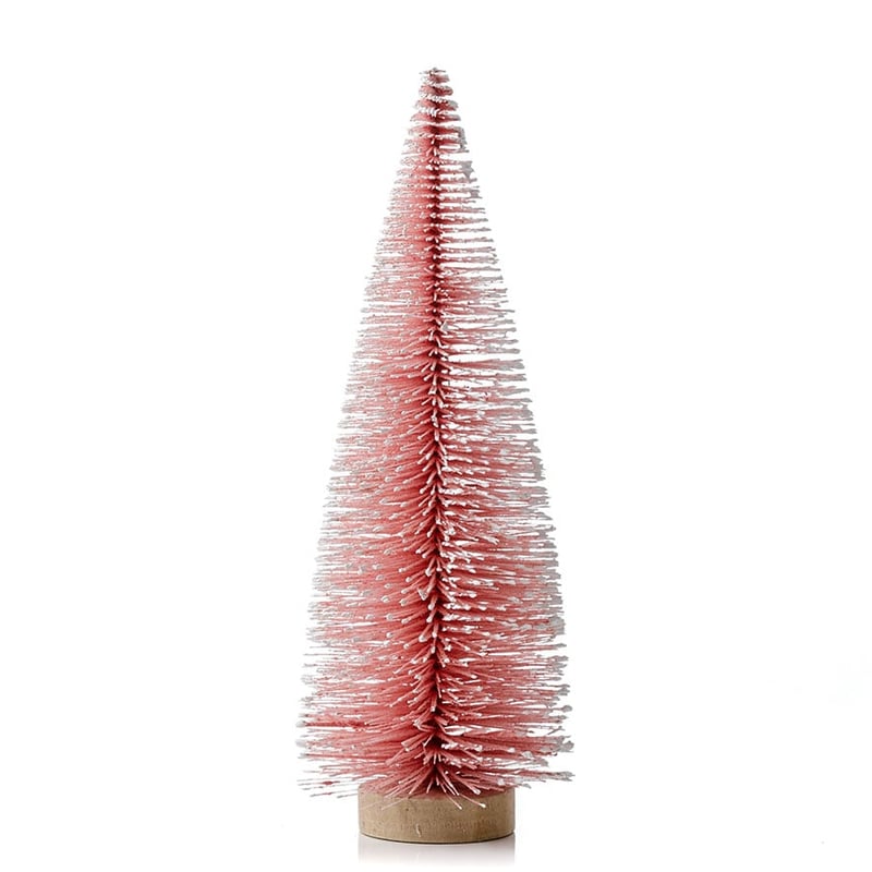 Blush & White Frosted Pine Table Tree Decoration