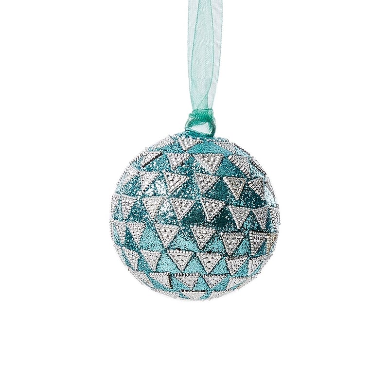 Triangle Bauble Aqua & Silver
