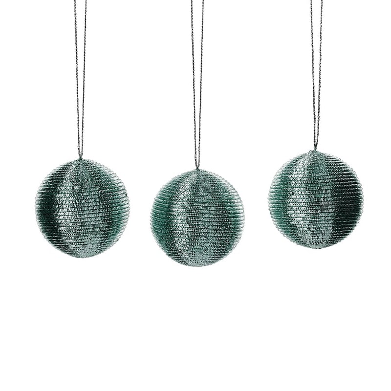 Tinsel Bauble Pack of 3 Aqua