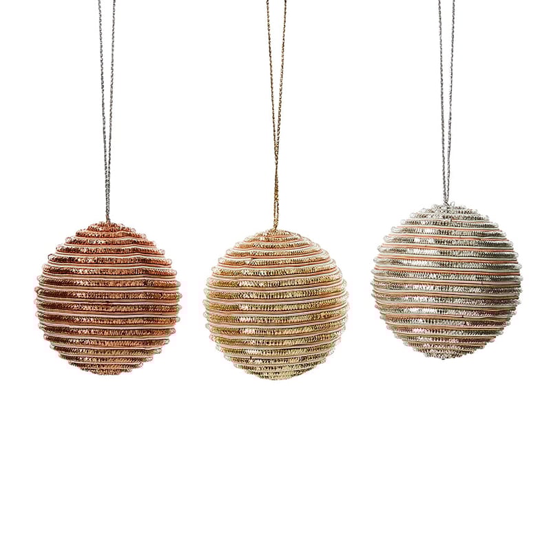 Soft Wire Bauble Pack of 3 Multi