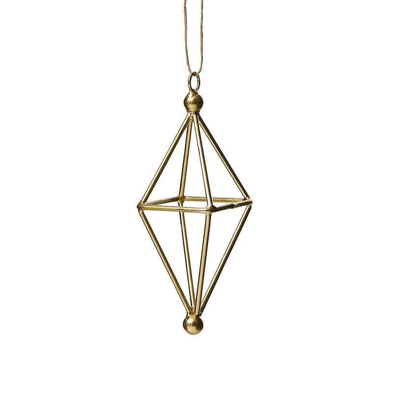 Metal Christmas Ornament Diamond Gold 