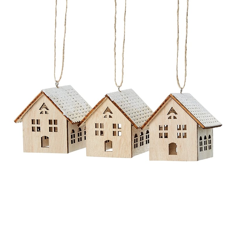 Wooden Hanging Houses Pack of 3