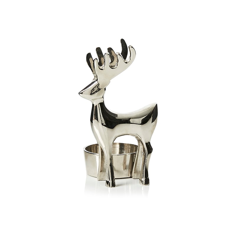Christmas Reindeer Tealight Holder Silver 