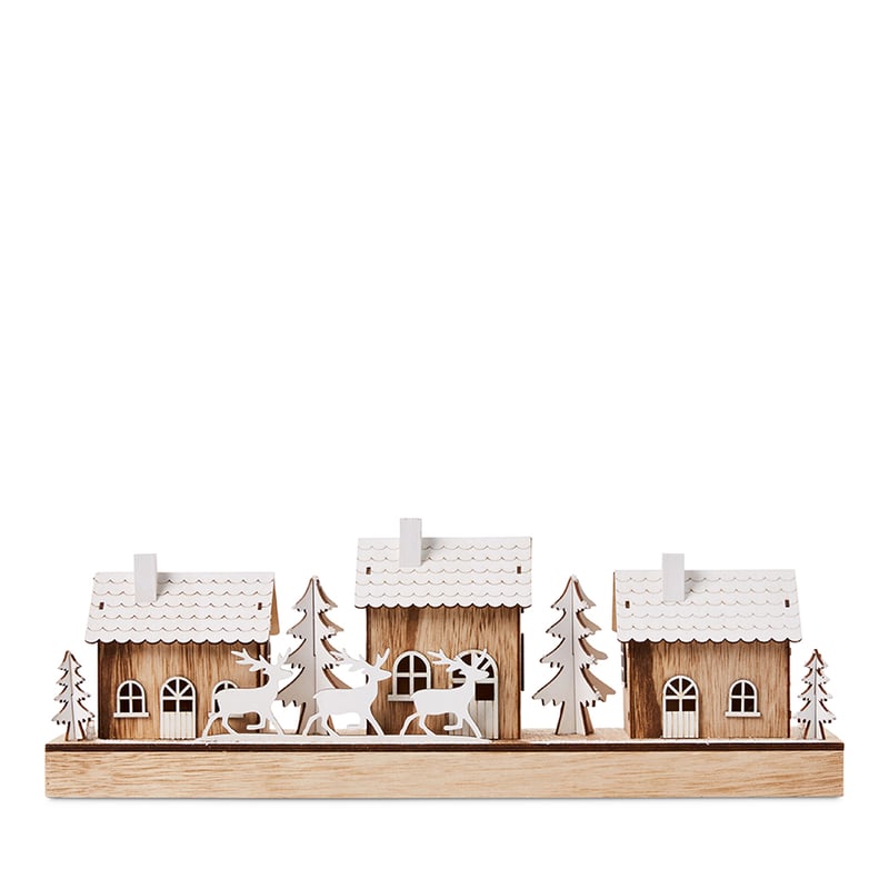 Laser Cut Town Scene Natural 