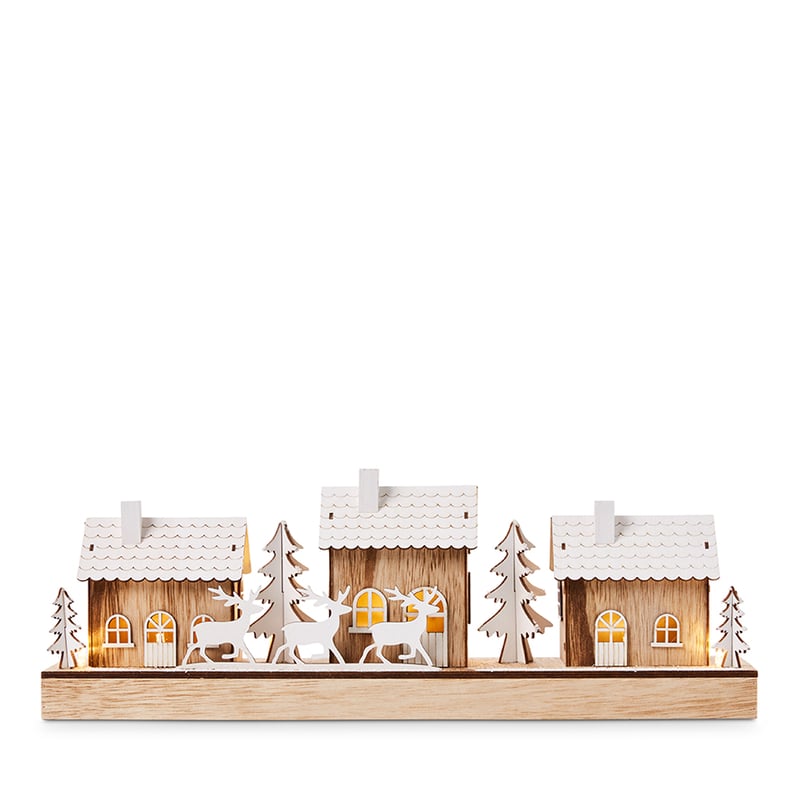Laser Cut Town Scene Natural 