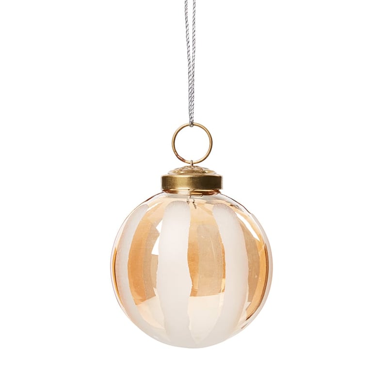 Etched Bauble Gold Stripe Ball