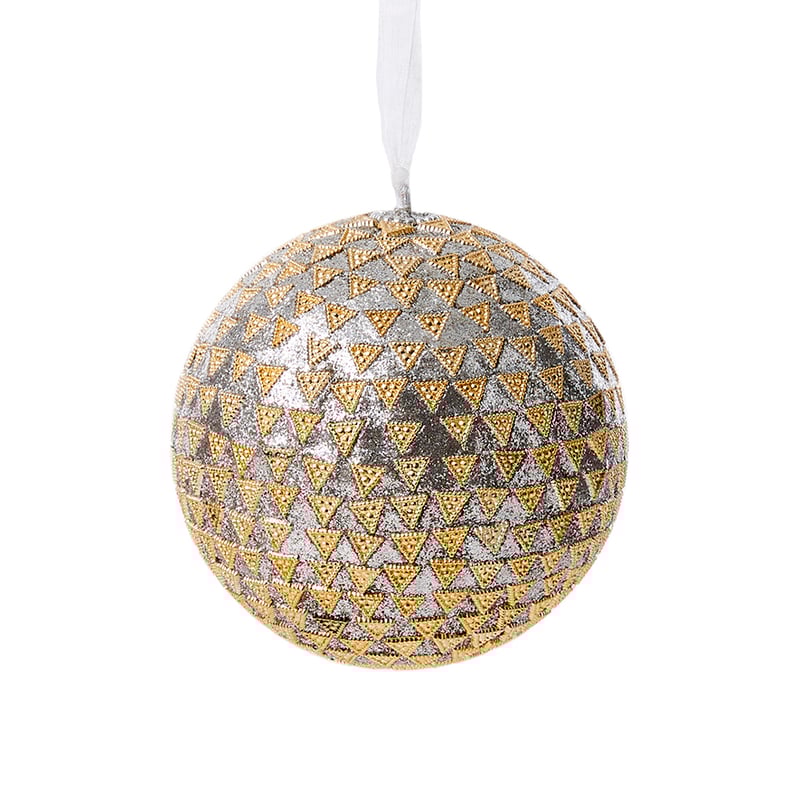Triangle Bauble Silver & Champagne Ball