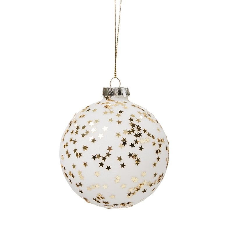 Glass Star Bauble White Ball