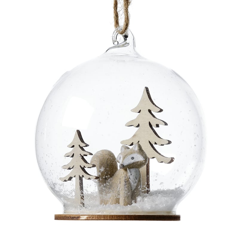 Hanging Glass Ornament Fox