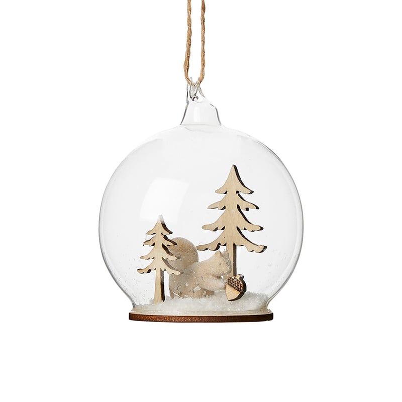 Hanging Glass Ornament Squirrel