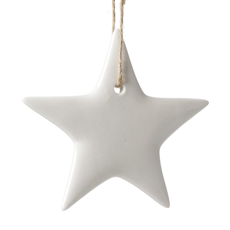 Ceramic Star Decoration White 