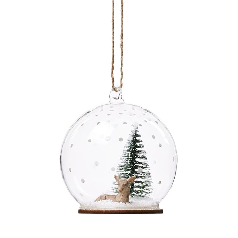 Laser Glass Ornament Deer Sitting