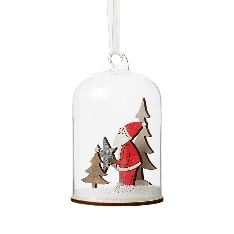 Laser Glass Ornament Santa Star