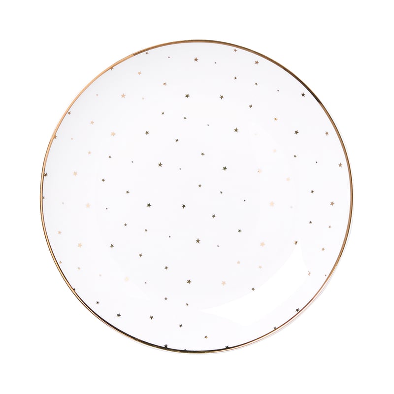 Christmas Tableware Plate Gold Stars 