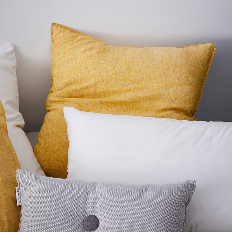 Vintage Washed Linen Quilt Cover Mustard