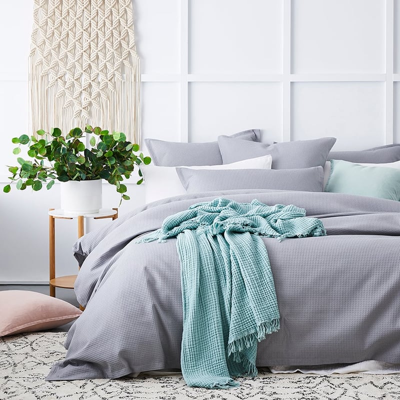 Tribeca Waffle Quilt Cover Set Fog