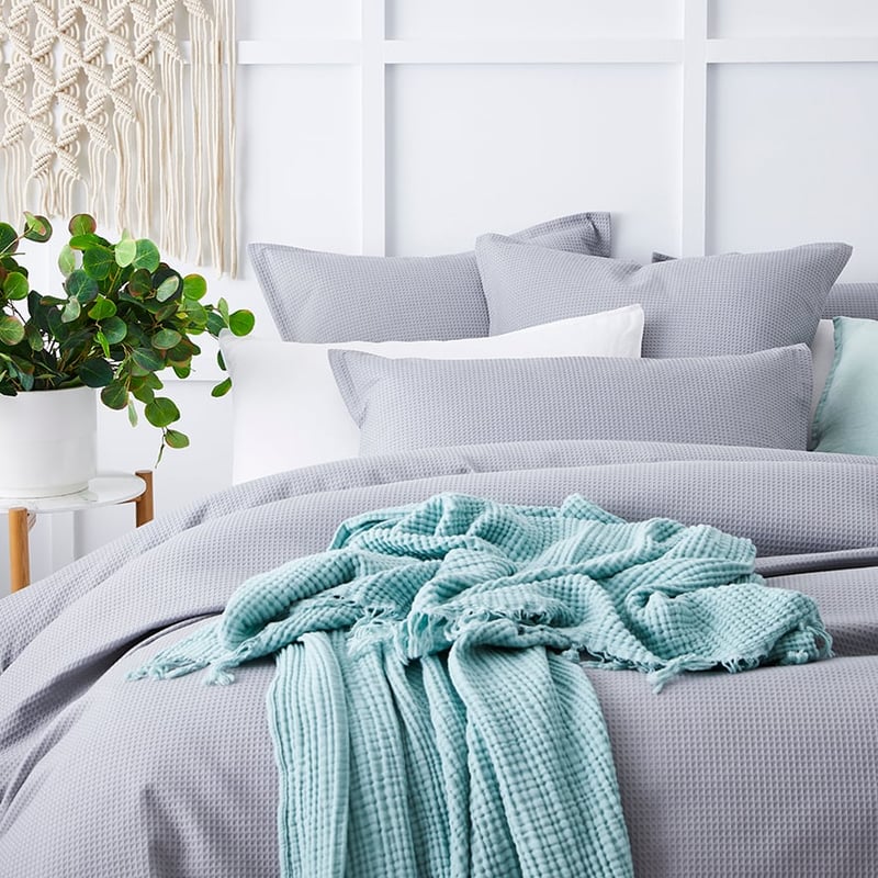 Tribeca Waffle Quilt Cover Set Fog