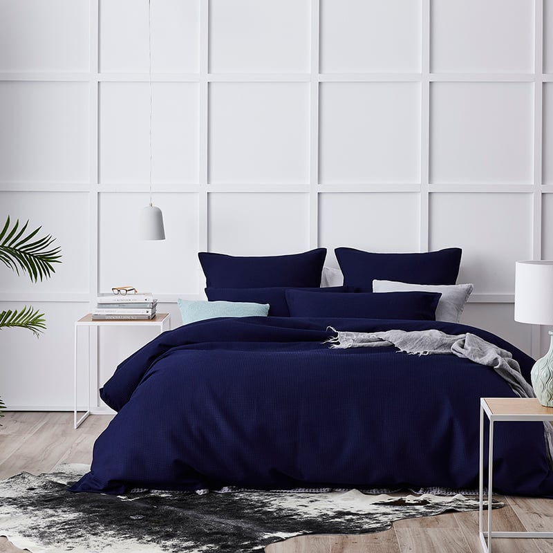 Tribeca Waffle Quilt Cover Set Navy
