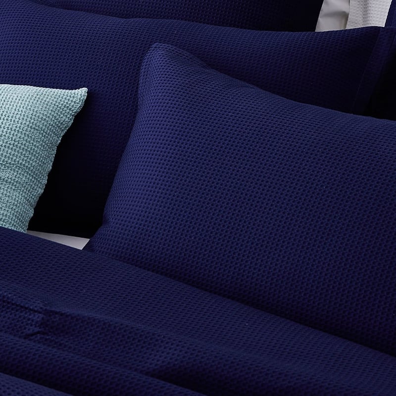 Tribeca Waffle Quilt Cover Set Navy