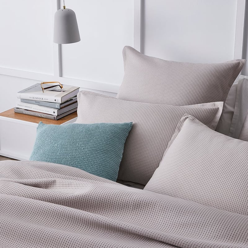 Tribeca Waffle Quilt Cover Set Pebble