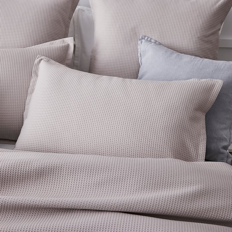 Tribeca Waffle Quilt Cover Set Pebble