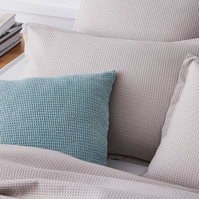 Tribeca Waffle Quilt Cover Set Pebble
