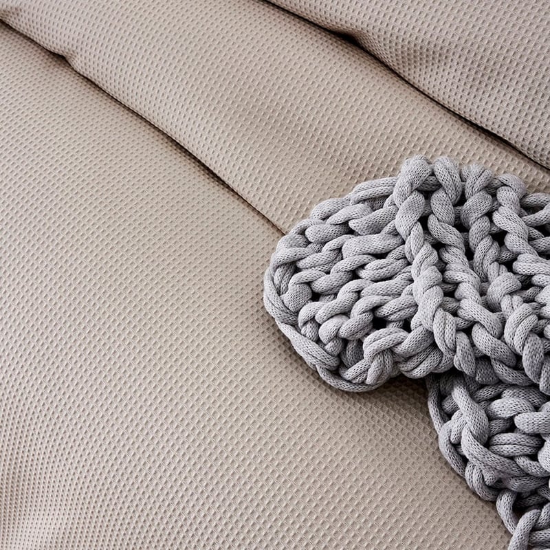 Tribeca Waffle Quilt Cover Set Stone