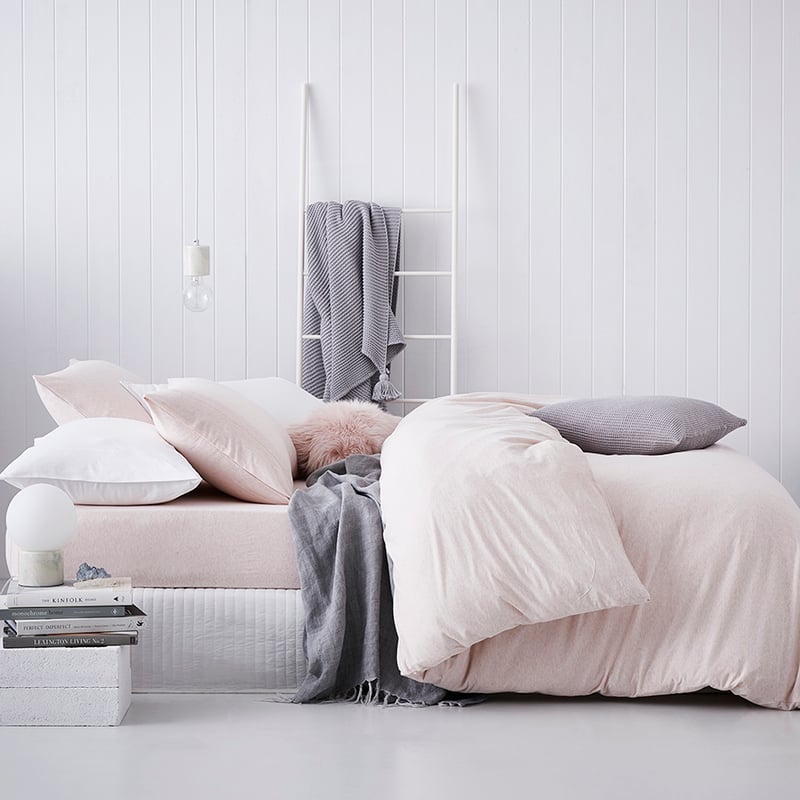 Ultra Soft Jersey Quilt Cover Pink Marble