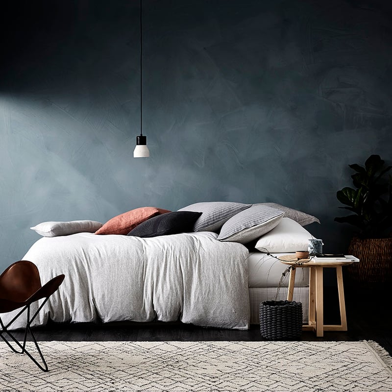 Ultra Soft Jersey Stripe Quilt Cover Grey