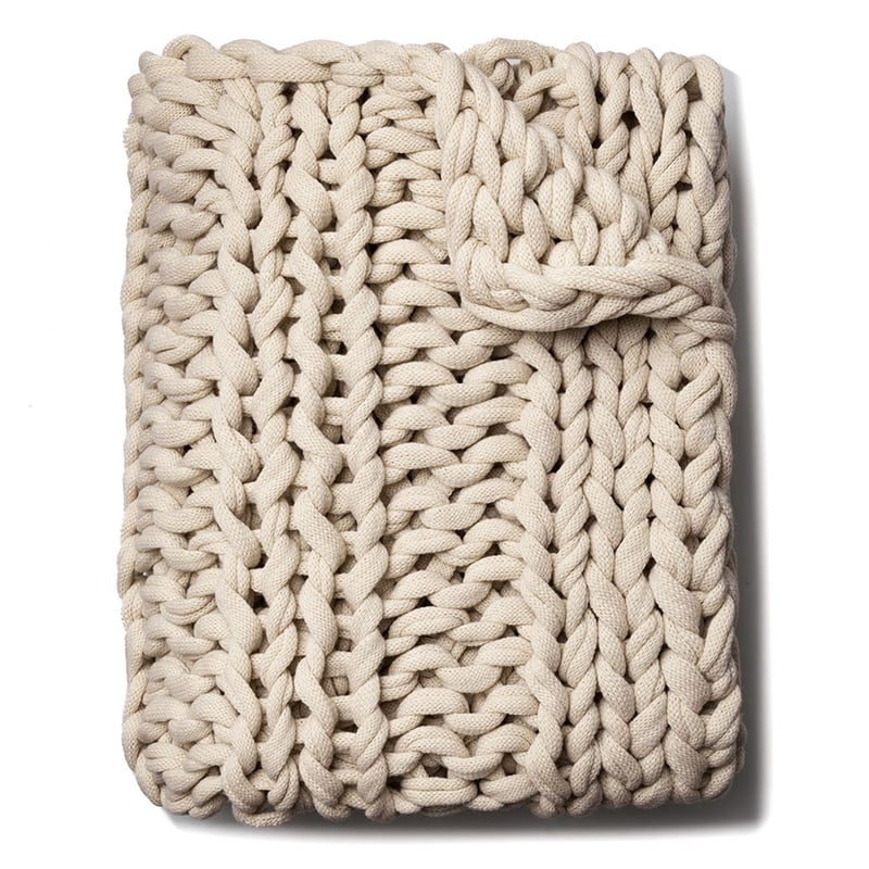 Chunky Knit Natural Rib Throw