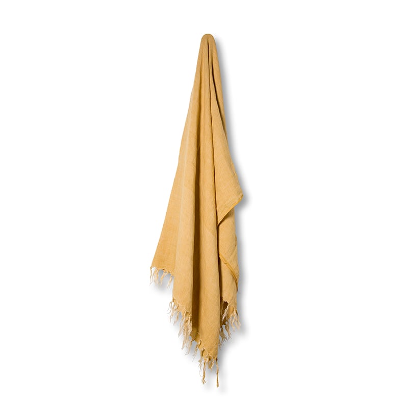 Malmo Linen Throw Mustard